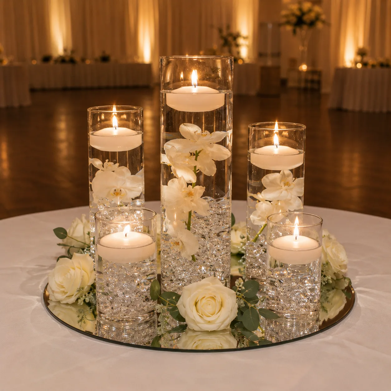 Floating candle centerpieces