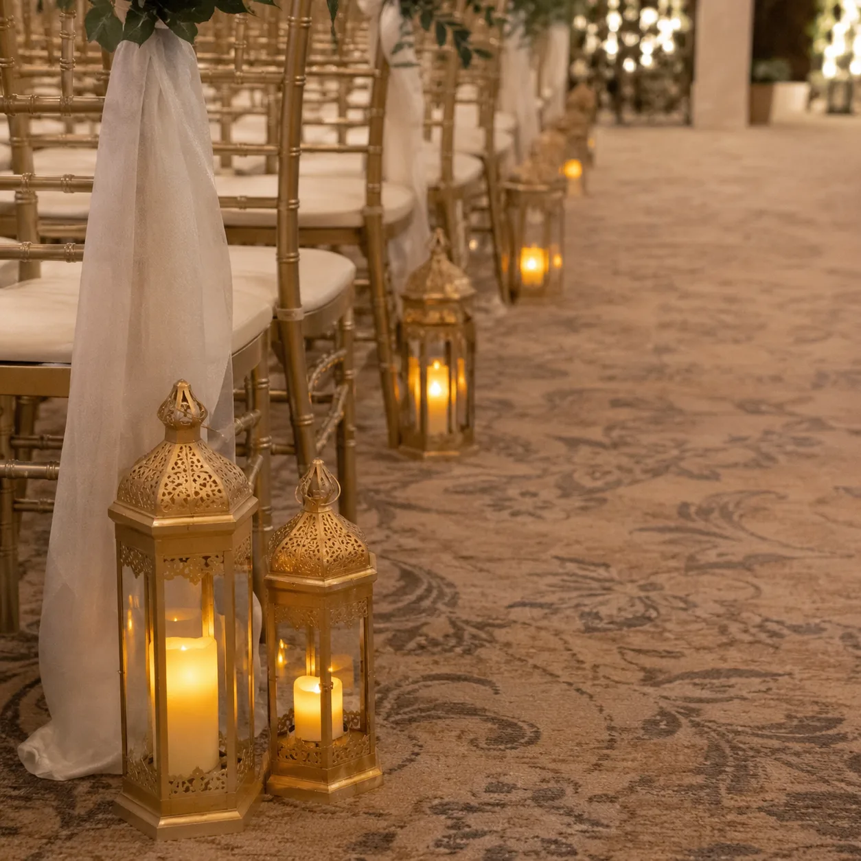 Lantern aisle decor